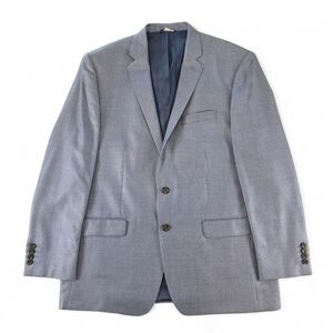 Ralph Lauren Vintage Men’s Wool Silk Sport Coat 46L Blue Houndstooth Blazer